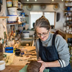 Patricia Shone in her studio 2018